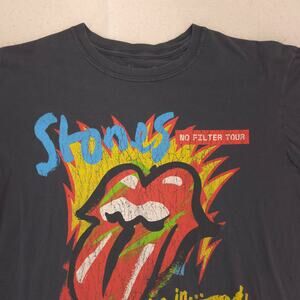 The Rolling Stones Band Crew Neck Short Sleeve T Shirt Mens Size L Black